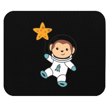Discover Cute Space Monkey Astronaut Universe Mouse Pads