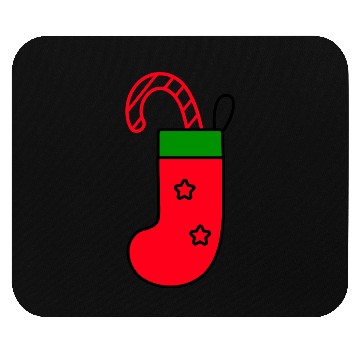Discover christmas sock with candy cane Mouse Pads