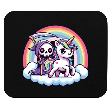 Discover Cute Reaper And Unicorn Rainbow Mouse Pads