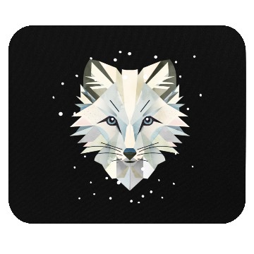 Discover Magical arctic fox in geometric elegance Mouse Pads