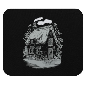 Discover Dark Cottagecore: Cottage in Bloom Mouse Pads