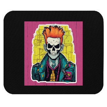 Discover "Neon Punk Skull Art" Mouse Pads