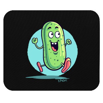 Discover A Happy Running Pickle Mouse Pads