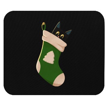 Discover Black cat in Christmas stocking Mouse Pads