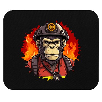 Discover Firefighter monkeys Mouse Pads