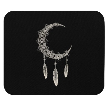 Discover Elegant Moon With Feathers Mouse Pads