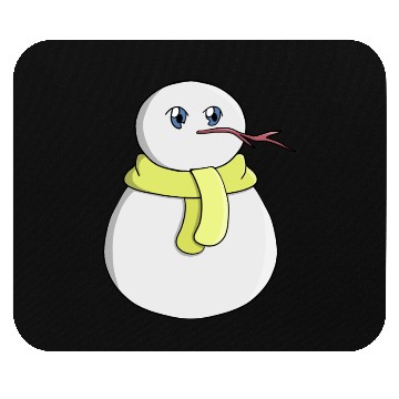Discover Snowman wearing a yellow scarf Mouse Pads