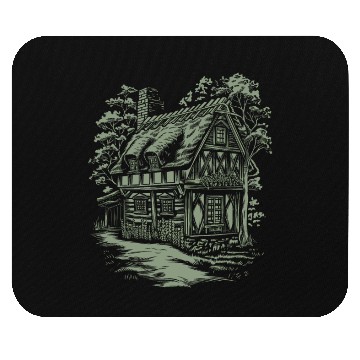 Discover Enchanting Dark Cottagecore House In The Woods Mouse Pads