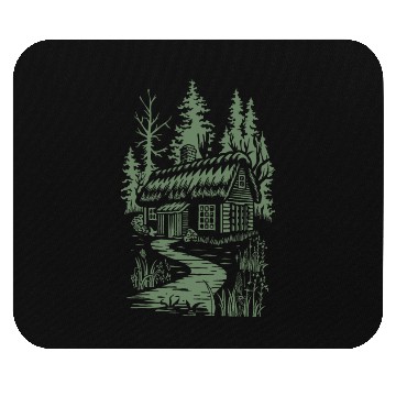 Discover Dark Cottagecore Forest Cabin Fantasy Mouse Pads