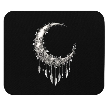 Discover Flower Moon Decor Design Mouse Pads