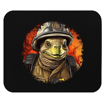 Discover Firefighter turtle Mouse Pads