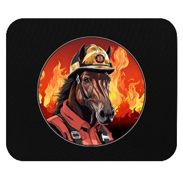 Discover Horses Firefighter / fireman horse Mouse Pads