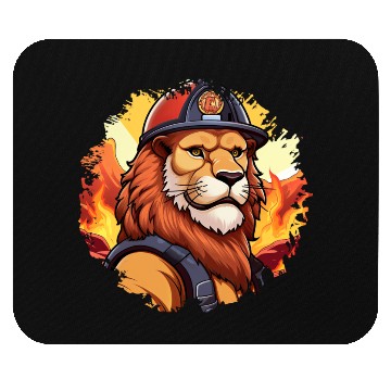Discover Fireman lion Mouse Pads