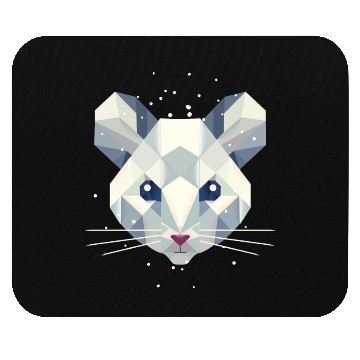Discover Geometric Snow Mouse – Winter Animal Portrait Mouse Pads