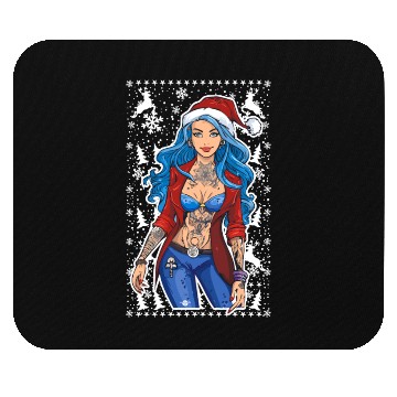 Discover 03 Sexy Christmas Woman Blue Hear Deer Tattoos Mouse Pads