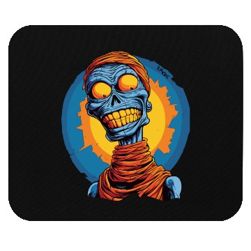 Discover Blue and Funny Cartoon Skeleton Skull Mummy Mouse Pads