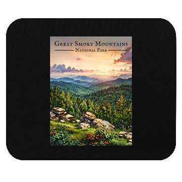 Discover Sunset Serenity - Great Smoky Mountains Mouse Pads