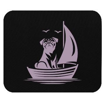Discover Pug silhouette sailboat minimalist Mouse Pads