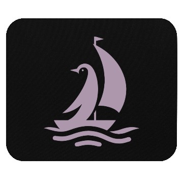 Discover Penguin sailboat sailing silhouette minimalist Mouse Pads