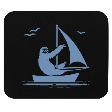 Discover Sloth Sailboat Sailing Minimalist Silhouette Mouse Pads