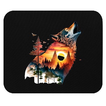 Discover Vintage Wolf Moon Graphic Mouse Pads – Retro 90s