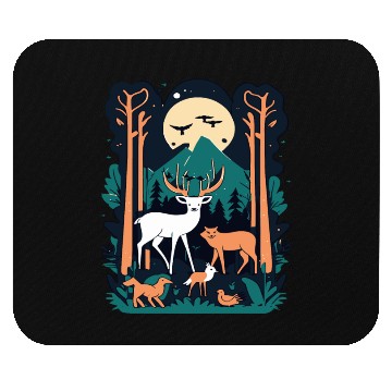 Discover Enchanted Forest Wildlife Scene – Nature Adventure Mouse Pads