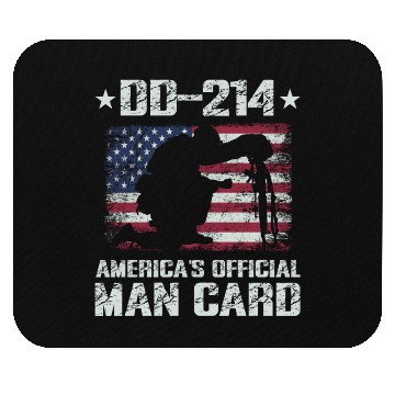 Discover DD-214 America's Official Man Card Veteran Pride Mouse Pads