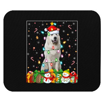 Discover Great Pyrenees Dog Christmas Lights Mouse Pads