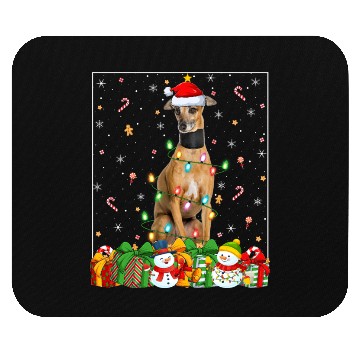 Discover Greyhound Dog Christmas Lights Mouse Pads