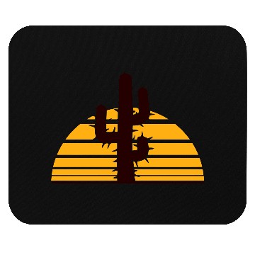 Discover Prickly Cactus Sunset Shadow Cool Sun Night Desert Mouse Pads