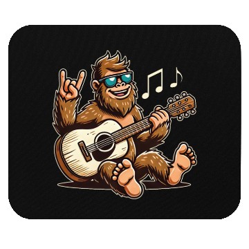 Discover Funny Bigfoot Sasquatch Singing Guitar Playing Mouse Pads