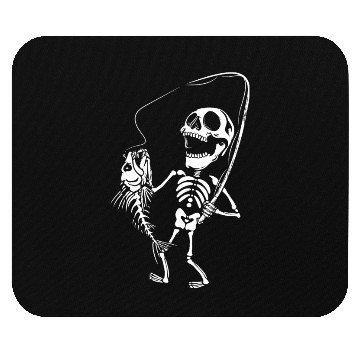 Discover Funny fishing skull Mouse Pads