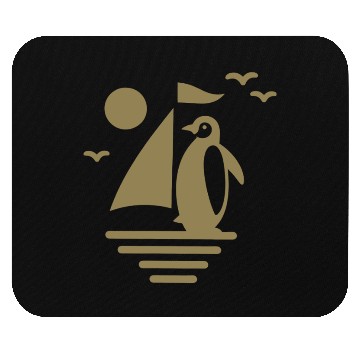 Discover Penguin Sailboat Silhouette Minimalist Mouse Pads