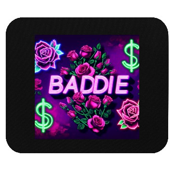 Discover BADDIE in Neon Pink Mouse Pads