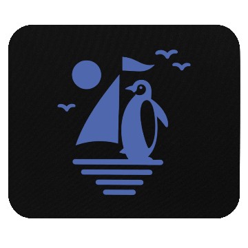 Discover Penguin Sailboat Silhouette Minimalist Mouse Pads