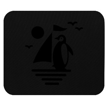 Discover Penguin Sailboat Silhouette Minimalist Mouse Pads