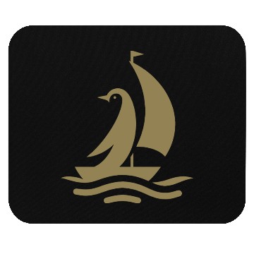 Discover Penguin sailboat sailing silhouette minimalist Mouse Pads
