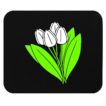 Discover White Tulips Bouquet Spring Summer Beauty Flowers Mouse Pads