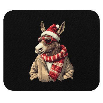 Discover Donkey Christmas / Santa Claus Donkey Mouse Pads