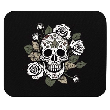 Discover Mystic Floral Skull Design Mouse Pads