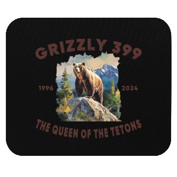 Discover Grizzly 399 1996 - 2024, Queen of the Tetons Mouse Pads
