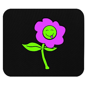 Discover Purple Flower Spring Summer Nature Funny Face Fun Mouse Pads