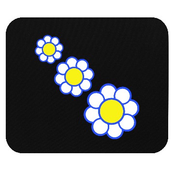 Discover 3 White Daisies Flowers Spring Summer Pretty Mouse Pads