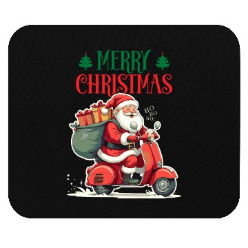 Discover Santa Riding Scooter Merry Christmas Mouse Pads