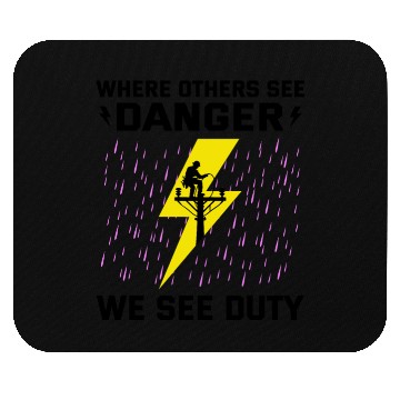 Discover Lineman Duty Danger Brave Dedicated Hero Mouse Pads