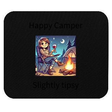 Discover Happy camper slightly tipsy design Mouse Pads