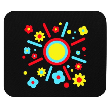 Discover Colorful Flowers Sun Decorative Peace Flower Power Mouse Pads