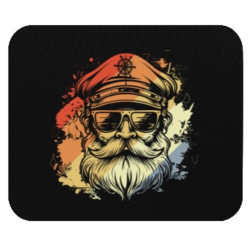 Discover Retro Sailing Captain Drawing Mouse Pads