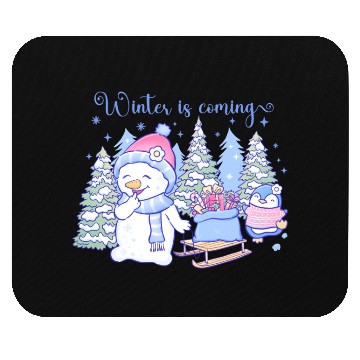 Discover winter snow man Mouse Pads