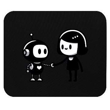 Discover AI Ethics Robot Shaking Hands with a Woman Mouse Pads